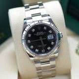 Rolex Datejust 36 Schwarz Dia - 126234 - LC100 08/2026 - Neu und Ungetragen - Erstkaufrechnung - Full Set