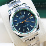 Rolex Datejust Milgauss Blue - 116400GV - LC100 02/2025 - New and unworn - Full Set - First purchase invoice - Discontinued