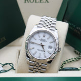Rolex Datejust 41 Weiss - 126334 - LC100 07/2025 - Neu und Ungetragen - Full Set
