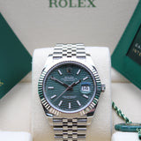 Rolex Datejust 41 Grün Motif - 126334 - LC100 02/2023 - Neuwertig/Teilverklebt - Discontinued - Full Set