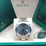 Rolex Datejust 41 Mintgrün - 126300 - LC100 09/2026 - Neu und Ungetragen - Full Set