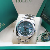 Rolex Datejust 41 Mintgrün - 126300 - LC100 09/2026 - Neu und Ungetragen - Full Set