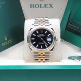 Rolex Datejust 41 Stahl Gold Schwarz - 126333 - LC100 09/2025 - Neu und Ungetragen - Full Set