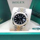 Rolex Datejust 41 Stahl Gold Schwarz - 126333 - LC100 09/2025 - Neu und Ungetragen - Full Set