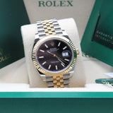 Rolex Datejust 41 Stahl Gold Schwarz - 126333 - LC100 09/2025 - Neu und Ungetragen - Full Set