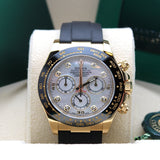 Rolex Daytona Oysterflex Gelgbold MOP White - 116518LN - LC100 06/2020 - New and unworn - Full Set