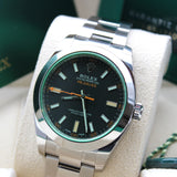 Rolex Datejust Milgauss Schwarz - 116400GV - 01/2024 - Neu und Fast Vollverklebt - Full Set - Discontinued