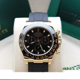 Rolex Daytona Oysterflex Yellow Gold Black - 116518LN - LC100 12/2022 - new and unworn - First purchase invoice - Full Set