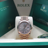 Rolex Day Date Everose Sundust Baguette - 228235 - 12/2024 - New and unworn - Full Set