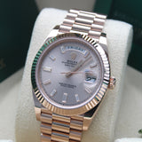 Rolex Day Date Everose Sundust Baguette - 228235 - 12/2024 - New and unworn - Full Set