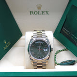 Rolex Day Date Weissgold Olive - 228239 - 03/2024 LC100 - Neuwertig - Erstkaufrechnung - Full Set